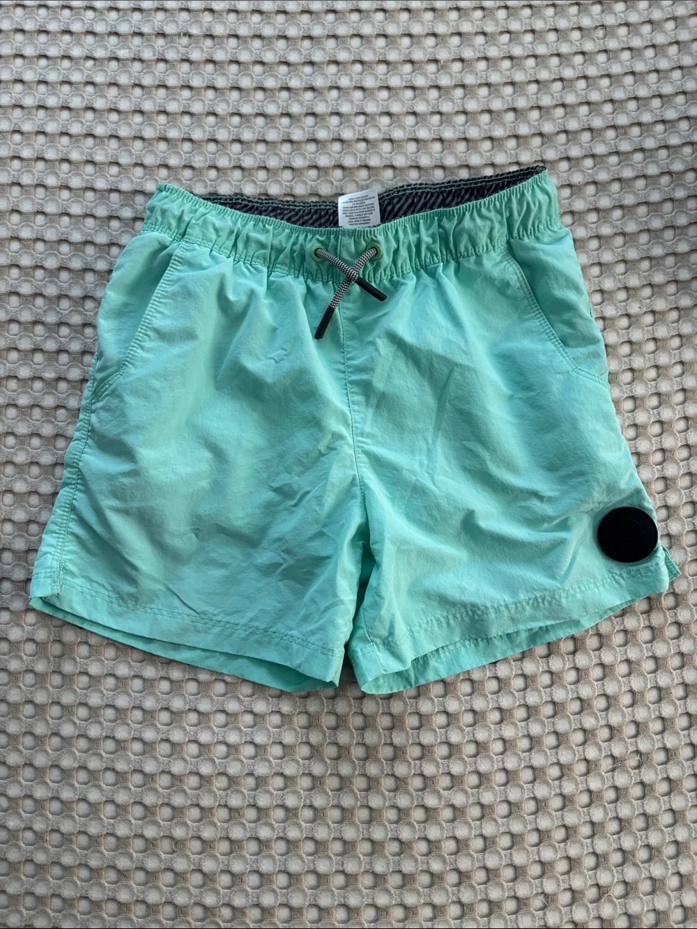 Light Mint Green Swim Shorts with Charcoal Gray Swim Trunks